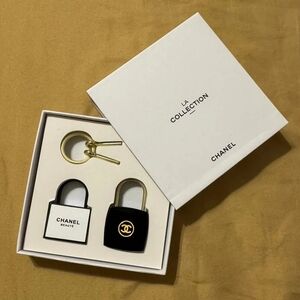 CHANEL Black and Gold Key & Card Holder Set